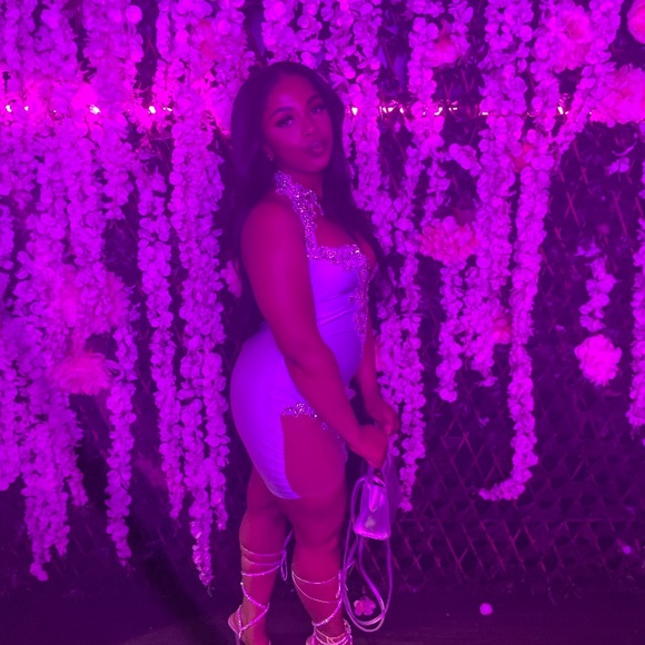 Rhinestone purple dress - Picture 2 of 3